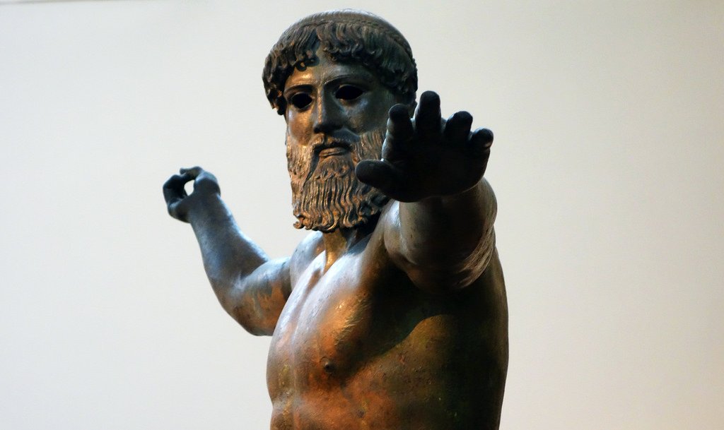 These detailed views of the Artemision Zeus ca. 460 BC shows you why the ancient Greeks were the first to express in art form the anatomical realism of the human body by emancipating its previous captive-rigid form.