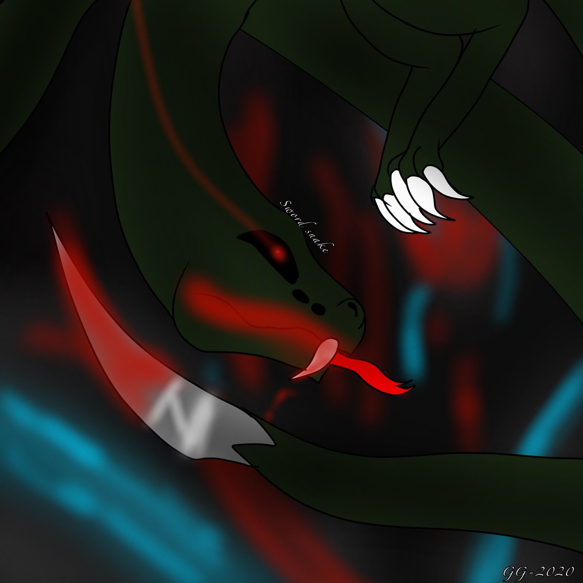 DragonGirl224's tweet photo. Sword snake my oc https://t.co/eiCyrbPCZD
