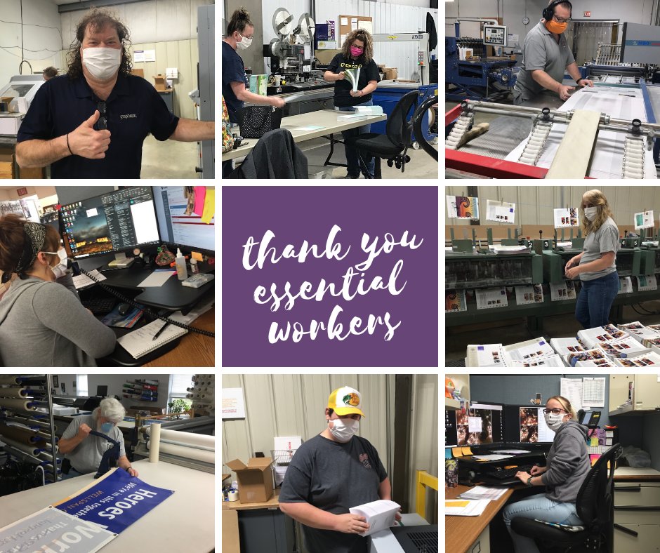 graphcominc's tweet photo. We are so thankful to all the frontline #healthcare workers, grocery store/retail workers, our own Graphcom essential staff, and other #essentialbusinesses for showing up and doing important work every day. Stay safe! π #PoweredbyGraphcom #ClientLove https://t.co/c5jZH2oEUR