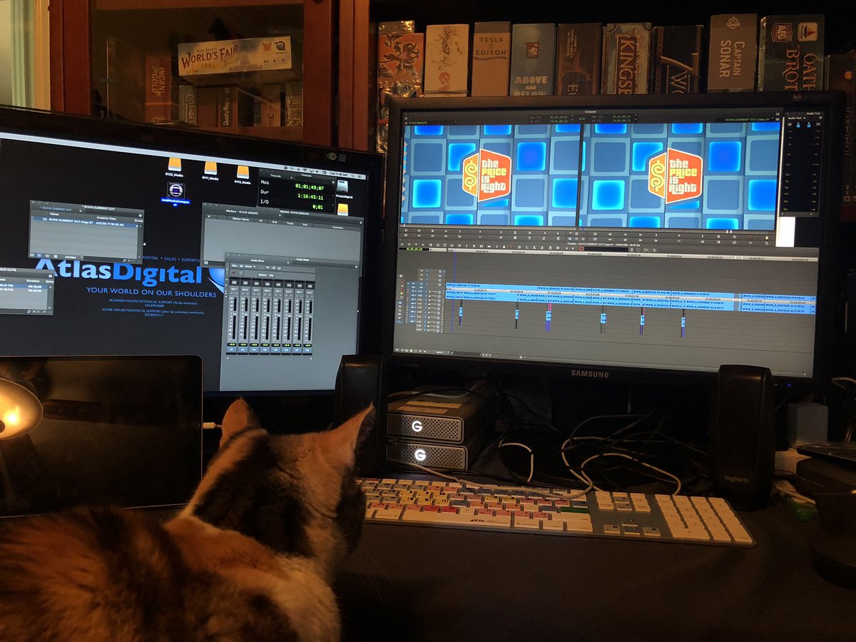 jennfah's tweet photo. Editing @PriceIsRight from home, with my new assistant, Artemis, helping. She loves @DrewFromTV! https://t.co/gM7119b0Od
