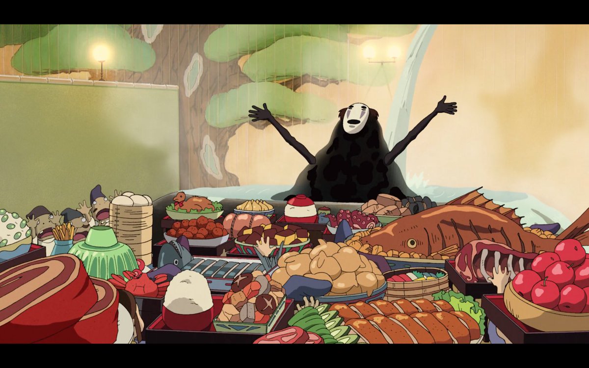 Spirited Away (2001): So Studio Ghibli has their movies on lock and I could not find the clips I wanted so here’s some screen grabs. Watching this was the first time in my life I felt hungry . Thank you Hayao Miyazaki for everything 