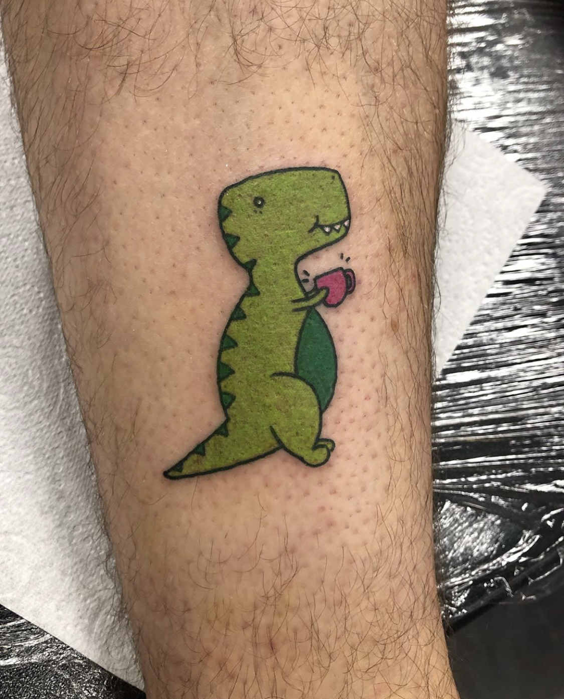 Katelyn Fairley  Trex skull tattoo