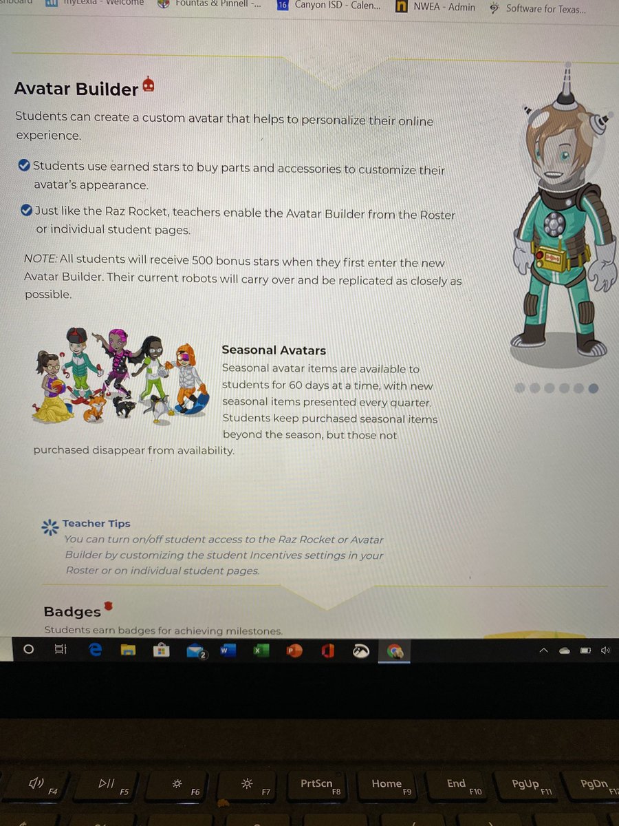Raz-Kids is engaging my readers by letting them “level-up,” giving them reading choices, and the ability to earn badges and points to build cool avatars. 😍📚❤️ #CISDRocks #sdlhawkstrong