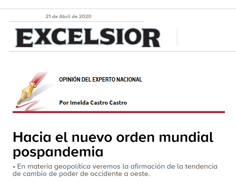 imeldacastromx's tweet photo. Te comparto mi colaboración en el @Excelsior:
| Hacia el nuevo orden mundial pospandemia |
México es uno de los países en los que más se ha incrementado el comercio electrónico, lo que puede significar una ruta para acelerar la salida de la actual crisis. https://t.co/dYN1haoOHr https://t.co/tkhWi8LaRG