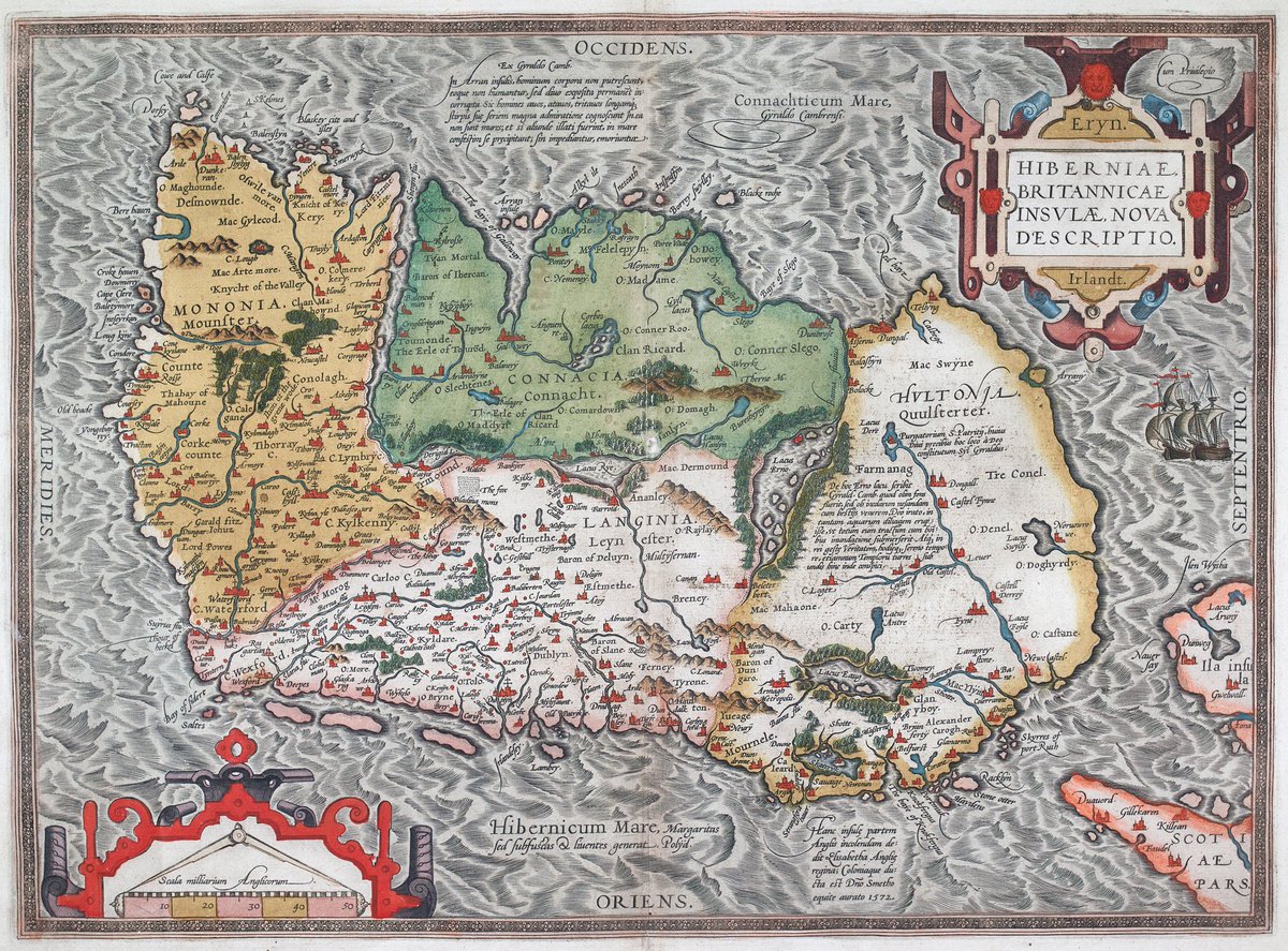 Our maps are amongst our most-loved collections - not surprising, of course, because so many of them are just beautiful, like this map of Ireland at an unusual angle from 1592.