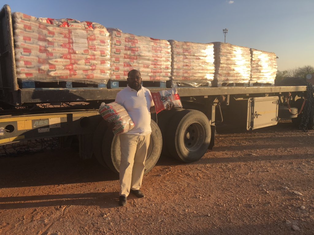MariusSheya's tweet photo. Nearly everyone is feeling the effects of the national lockdown, especially the most vulnerable who are struggling more than others. The Frans Indongo Trust eased the strain through a donation of food items worth N$150 000 that will be dispatched to all 7 constituencies tomorrow. https://t.co/HOsC0WSerd