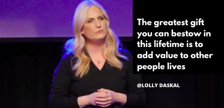LollyDaskal's tweet photo. The greatest gift you can bestow in this lifetime is to add value to other people lives ~@LollyDaskal https://t.co/ppfSHzIgez #Leadership #Management #TedTalk #Tedx #Speaker https://t.co/uGk2LtG9vT