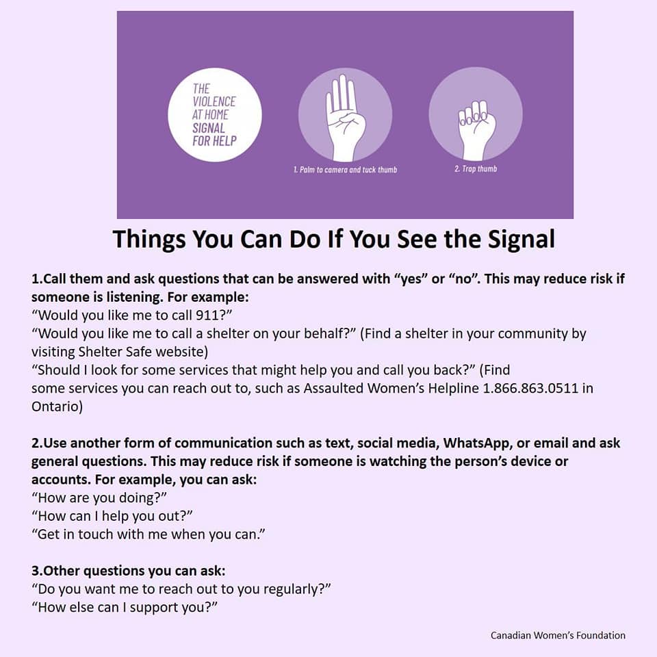 OaithDotCa's tweet photo. 'Signal for Help' was recently created to let women, girls, and trans and non-binary people know that they don’t need to suffer in silence. Thank you to @cdnwomenfdn!
https://t.co/apGavvbYQF https://t.co/tl0GLt0MVH