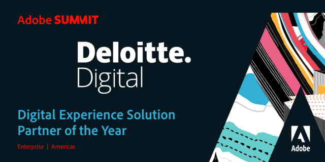 garrettherbert's tweet photo. Proud to see @DeloitteDigital named @Adobe Digital Experience Solution Partner of the Year. My colleagues are working every day to elevate the #humanexperience to help clients drive connection, loyalty, and growth. https://t.co/kQ65a0Bm5A https://t.co/LNIuGXtM27