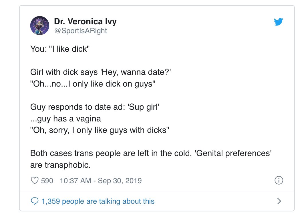 Riley J, Genital Preferences are Transphobic, Dennis. https://www.youtube.com/watch?time_continue=1&v=k5GYlZKfBmI&feature=emb_logo