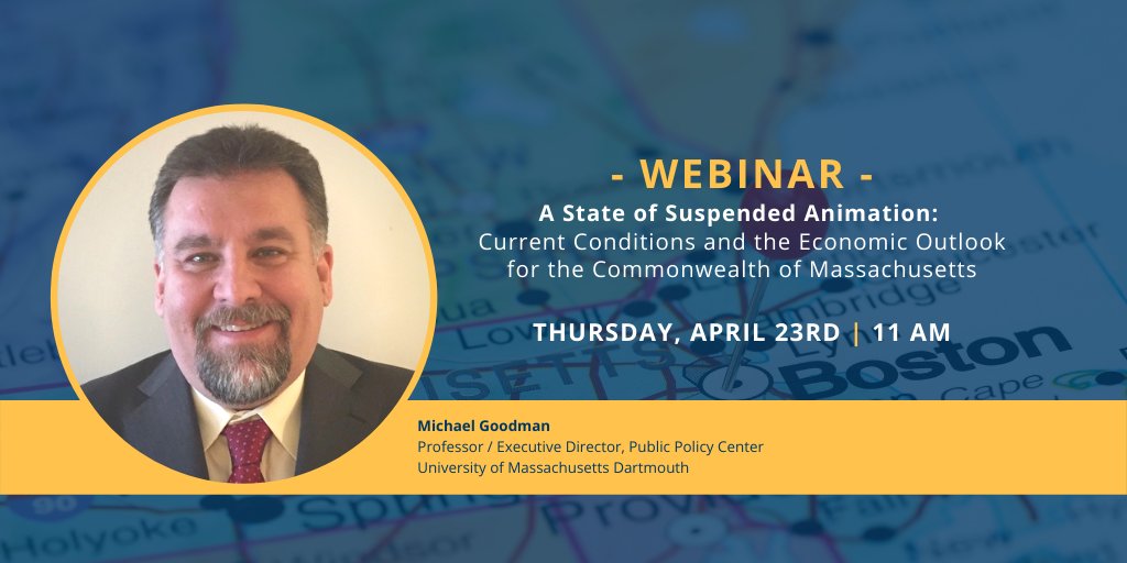 UMassD Alumni (@umassd_alumni) on Twitter photo How will #COVID19 effect the economy of #Massachusetts? @mike_goodman of UMassD's <a href="/PublicPolicyCtr/">Public Policy Center</a> presents a webinar on the current conditions & fiscal outlook on Thursday, April 23. Register at: bit.ly/2Ve4irl How will #COVID19 effect the economy of #Massachusetts? @mike_goodman of UMassD's <a href="/PublicPolicyCtr/">Public Policy Center</a> presents a webinar on the current conditions & fiscal outlook on Thursday, April 23. Register at: bit.ly/2Ve4irl