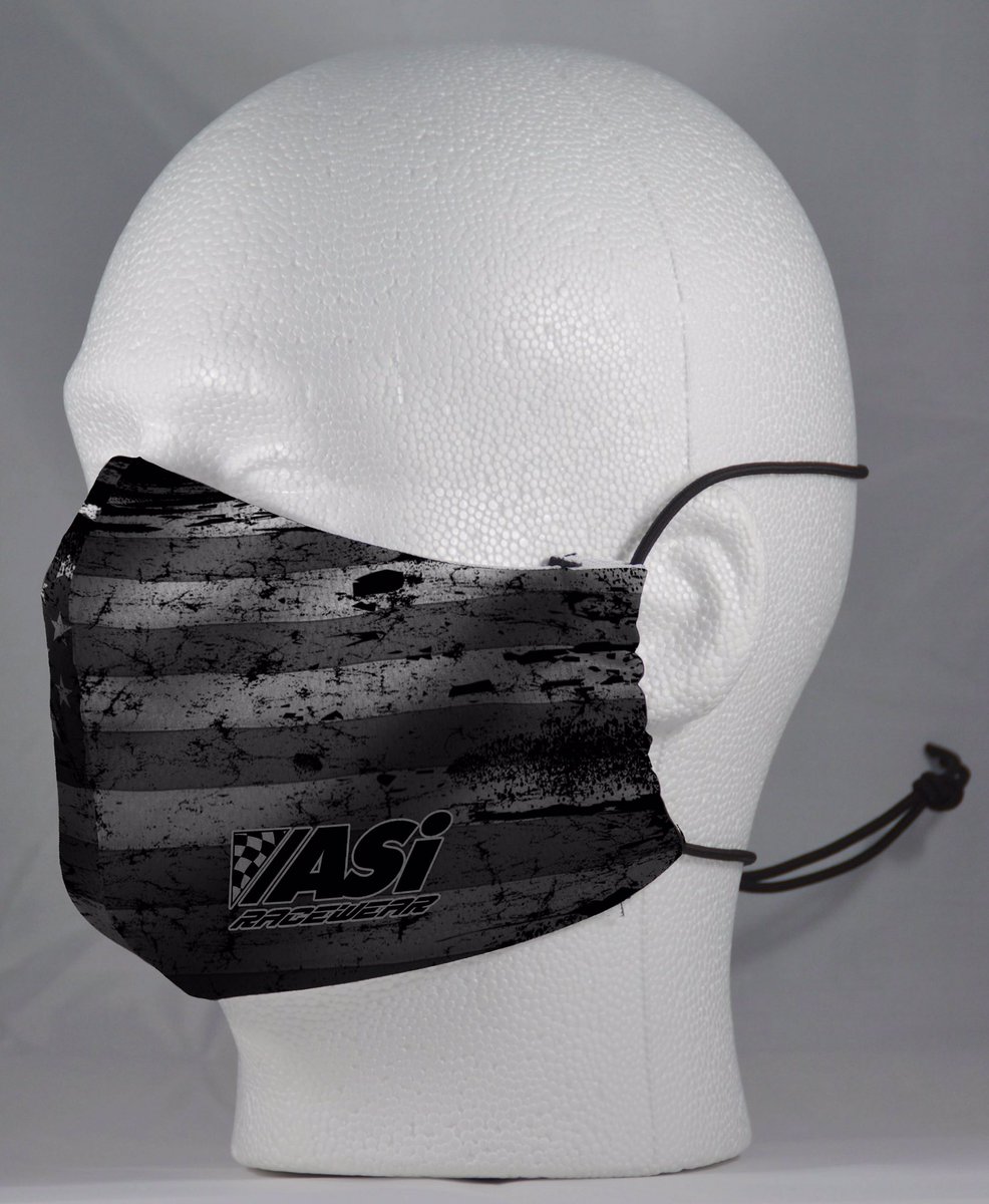 ASiRacewear's tweet photo. 😷 USA 🇺🇸 MADE 2-Layer PPE Masks are now available from ASI Racewear!  With a minimum quantity of just 50 pieces, your custom design and logo will be featured on the REUSABLE, WASHABLE, and FAST DRYING mask! 😷
   ✔️ Fully Adjustable
   ✔️ No Earloops for a comfortable fit https://t.co/RXFqjqEkUF