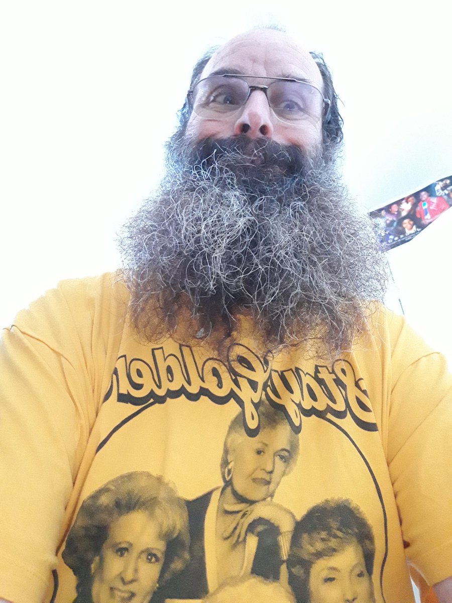 I'm smiling I'm happy and everything I'm wearing one of my one of my favorite shows The Golden Girls enjoy this wonderful tweet join me  on my Instagram