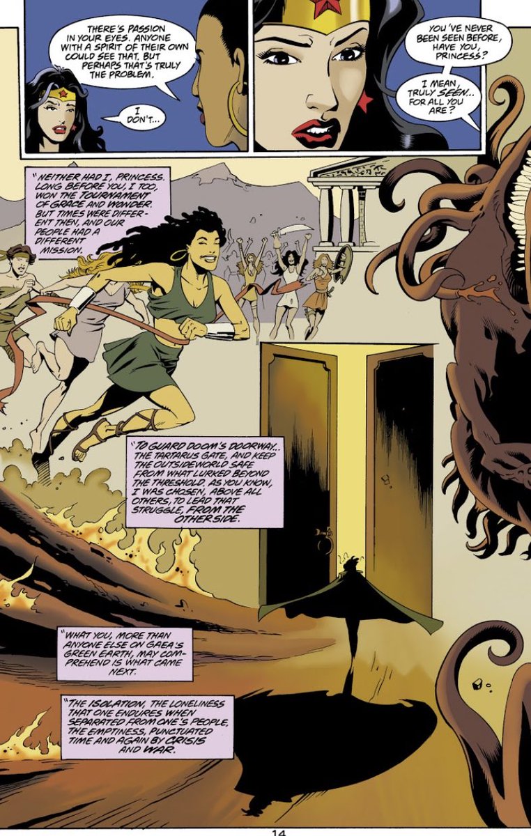 Nubia is a Themysciran Amazon who became Themyscira’s first champion for a different mission. Her mission was the guard Doom’s Doorway to Tartarus and prevent demons escaping to the mortal world