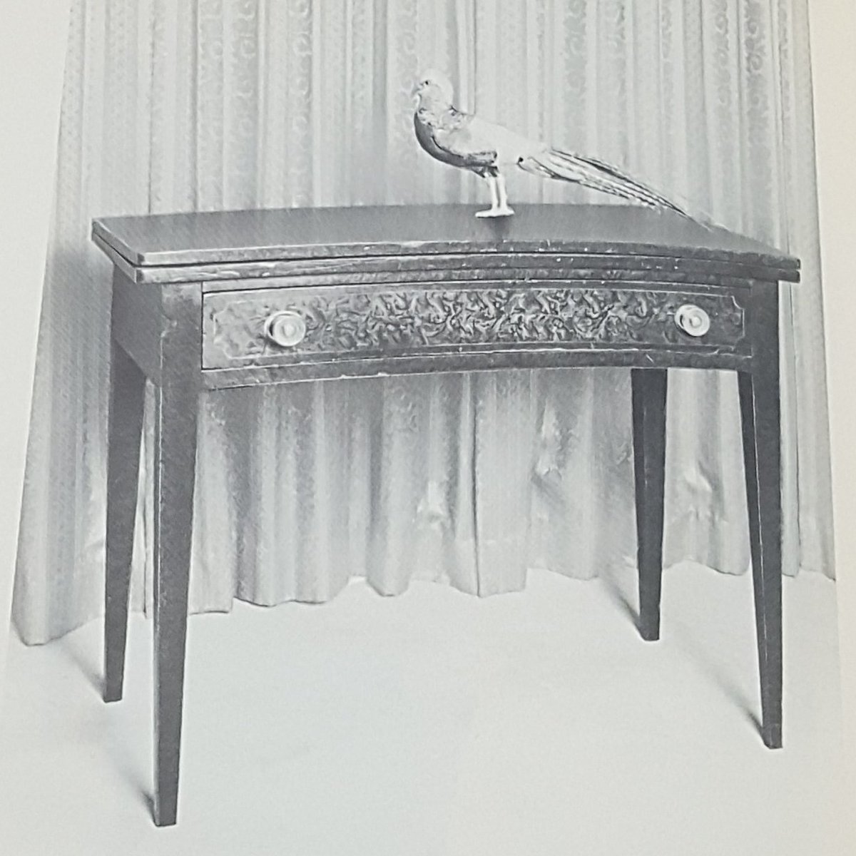 Jackieveky's tweet image. 3 pieces by cabinet maker #GeorgeHepplewhite #handmade #machinecut  #sackville #atlanticrestorations #leedscounty
1. Pine slant-top desk with depth of grain.1830
2. Wing chair in "survival style."1830  #Mahogany #Ns 
3. Pine swing-leg tea and card table.1820 #tortoiseshell #Nb