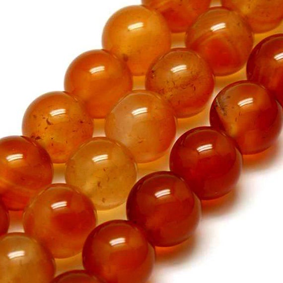 16 Inch Natural Gemstone Carnelian Round beads etsy.me/3atdOeK #supplies @EtsyMktgTool #gemstonebeads #carnelian #carnelianbeads