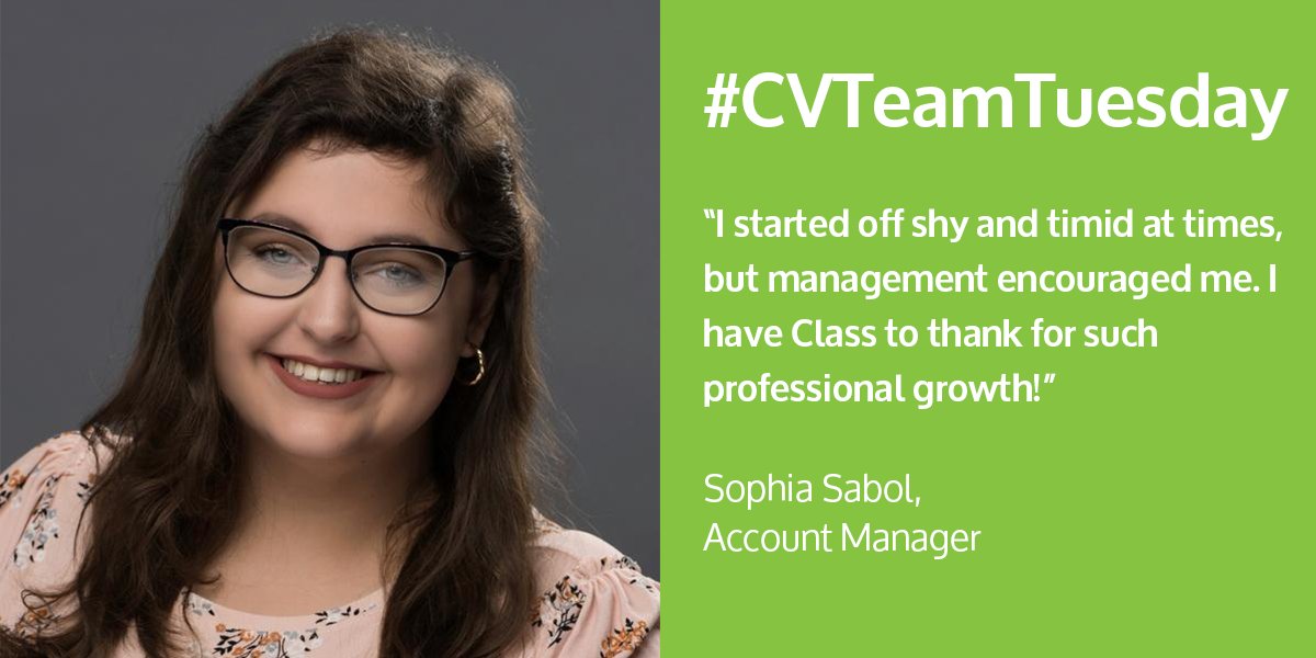 ClassValuation's tweet image. Sophia Sabol, an Account Manager at Class Valuation, is this week’s #CVTeamTuesday. Visit our blog to learn about her experiences, ambitions, and even her dream travel destination, Japan!  classvaluation.com/cvteamtuesday-… #workfamily #employees