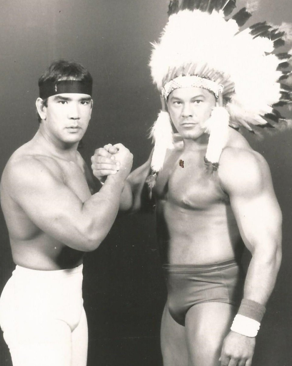 NativeTatanka's tweet photo. 1989 In the very beginning as #WarEagle #ChrisChavis was #blessed to be able to learn under this #OakTree @REALSteamboat We both worked w/ #NAWA #NorthCarolina at the time! Trained in his gym & would work w/ The Dragon prior to our shows at NAWA Events! @WWE @WWEUniverse Tatanka https://t.co/7jZGI5yGWn