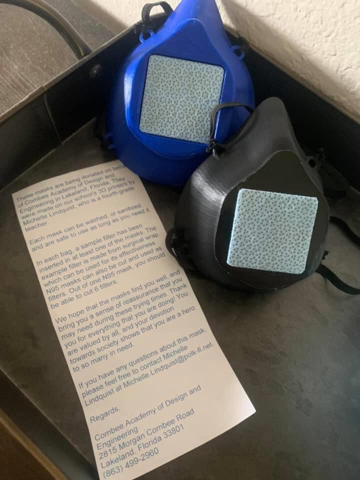 PolkSchoolsNews's tweet photo. PCPS teachers have been using 3D printers to make protective equipment for local hospitals and health care workers. https://t.co/va62cWFkK6 😷 #LovePolkSchools https://t.co/27A9ta2RyD