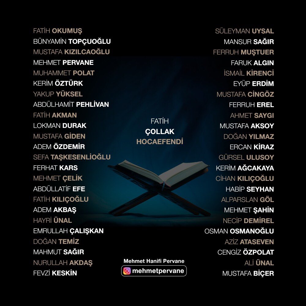 Ramazan Mukabelesi Başlıyor: 
instagram.com/mehmetpervane/