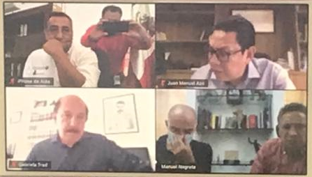 El Mtro Aldo Pavon Segura, Gerente Metropolitano Sur en reunión virtual con Alcaldesas y Alcaldes, así como con autoridades del Gobierno de la Ciudad de México para el seguimiento al programa Mercomuna