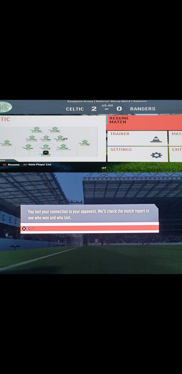 ryza1888's tweet photo. Fifa online against some rangers fan .. boy chucked it before half time #celtic things never change .. name was #jonwall #hurtinghun๐ https://t.co/75f1oRdUZH