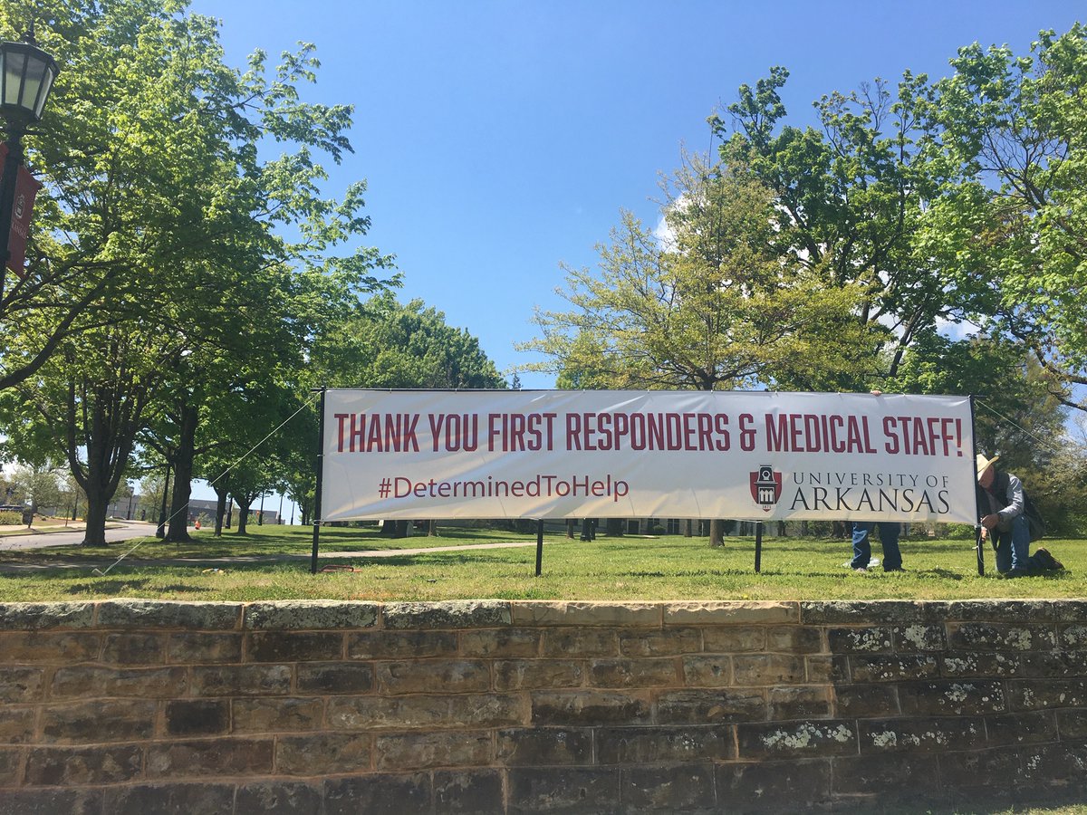 Thank you to those on the front line during the coronavirus pandemic. You are appreciated. #uark #DeterminedToHelp