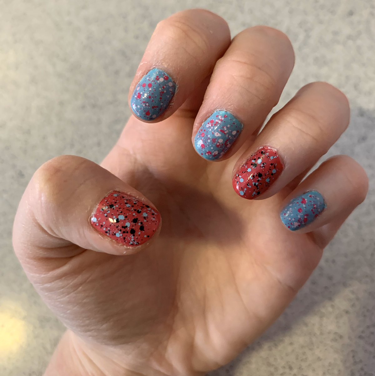 CallMeFangirl24's tweet photo. “The Joker? The Joker was a sucker. You can call me #SweetTooth, and as you can see I’m a lot tastier.”
.
.
#holotacosweettoothnailart @holotaco #nailart #fandomnails @TeamStarKid #starkid #holymusicalbatman https://t.co/hi3sCTT5S6