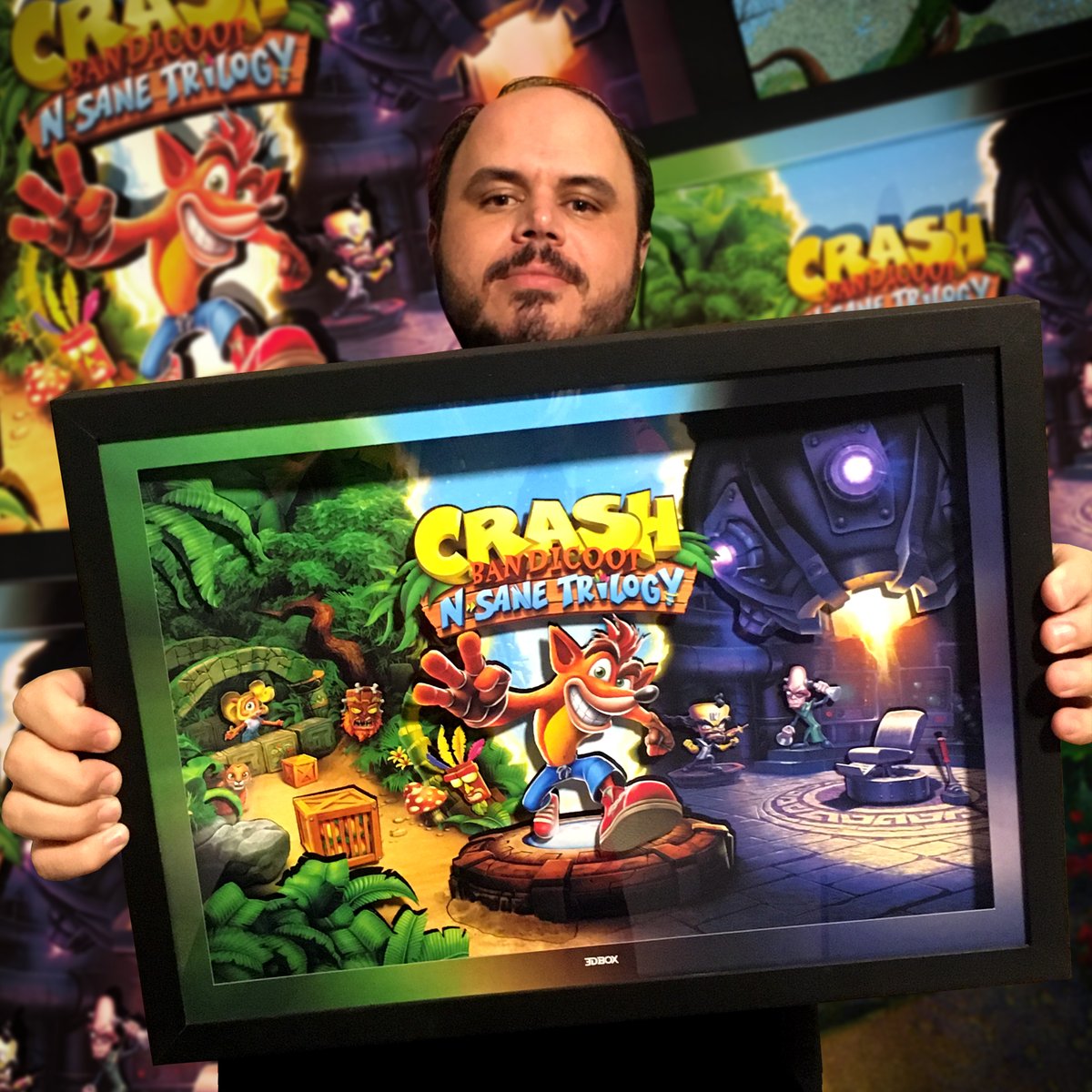 3dboxbr's tweet photo. Blz? Iniciando com a 3DBox Crash #crashbandicoot Versão Premium (45x33x4cm c/ vidro de proteção+iluminação LED(bateria 9v). Quem é fã desse nostálgico game?  #nostalgic #psn #xboxone #nintendo #gamer #gamers #bandicoot #nostalgia #playstation #xbox #nintendoswitch #quartogamer https://t.co/LULc8w320d