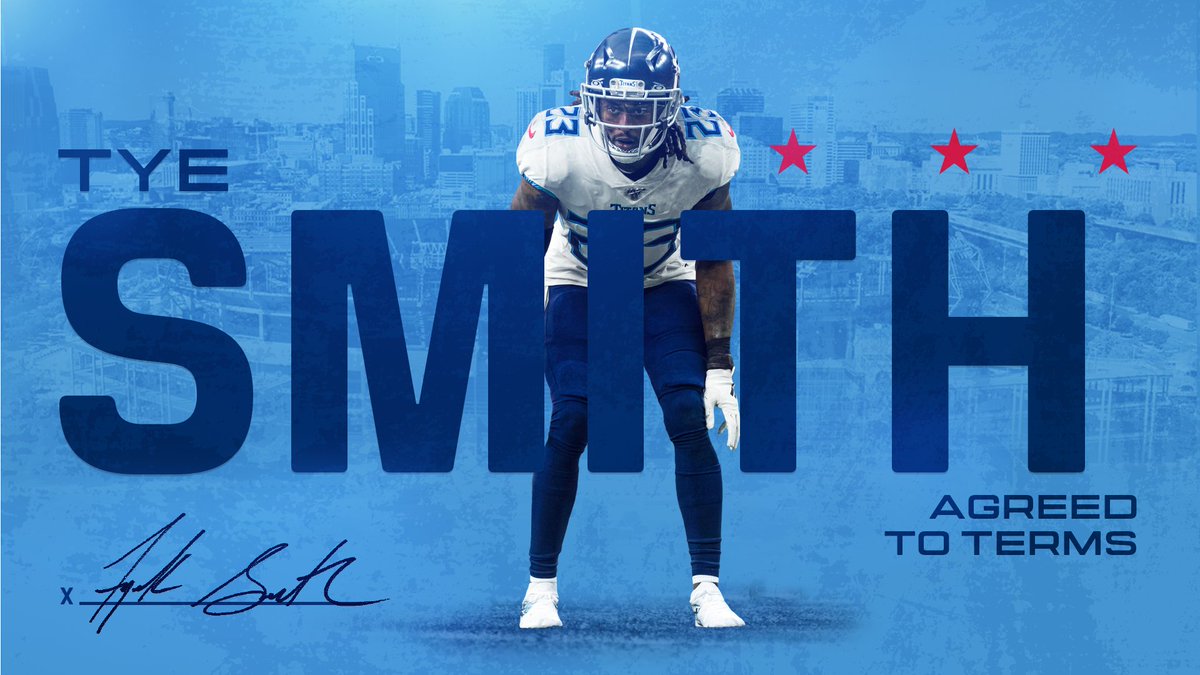 Titans's tweet photo. #Titans agree to terms with cornerback Tye Smith (@TyeSmithCB)
Details ✍🏽 » https://t.co/A7ykLC5lzT https://t.co/T4Fx2fPUjl
