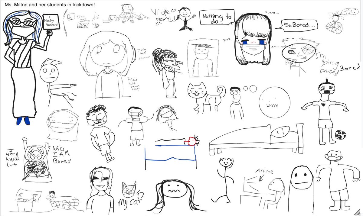 Teacher: Draw a  quick 5 minute doodle on <a href="/ziteboard/">Ziteboard</a> on how you are feeling today in lockdown:

Class:... (see pic)

#proudtobeLBUSD