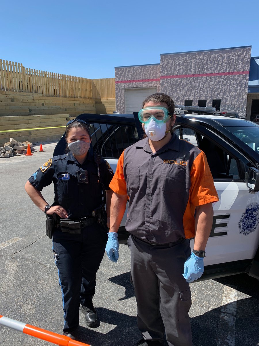 solid_care's tweet photo. Our drive-through disinfection service in #Omaha included pre-cleaning of high touch points followed by application of disinfectants designated specifically for #COVID19. Thank you, @OmahaPolice! #OPD #cleananddisinfect https://t.co/JX5sg8xzLZ
