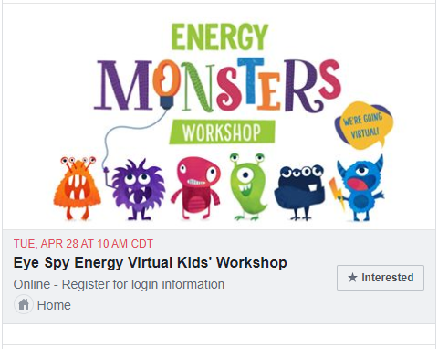 The Energy Monsters are hitting the VIRTUAL road to bring a fun, free workshop straight to your mobile devices at home on April 28th. Simply visit energyright.com/residential/en… to register your kids to attend. Or, hop on over to the TVA EnergyRight Facebook event page to learn more.