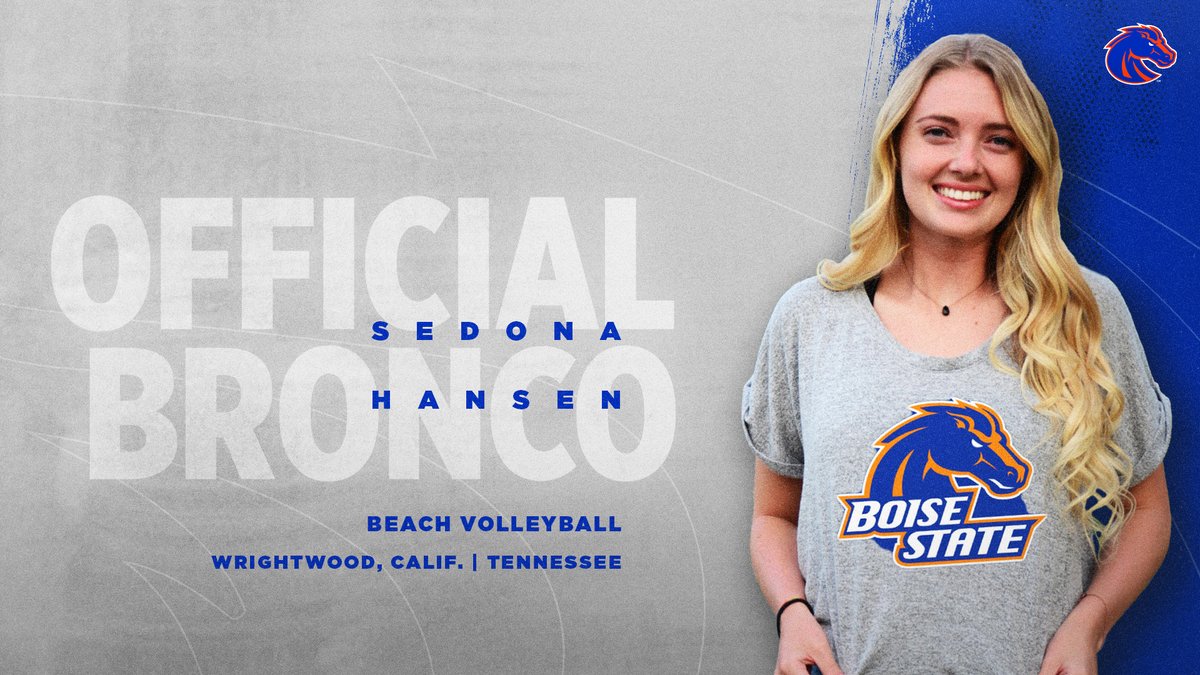 BroncoSportsBVB's tweet photo. Bronco beach volleyball welcomes Sedona Hansen to the roster for 2021. Sedona is a graduate transfer from Tennessee. WELCOME TO BOISE STATE SEDONA!!  🙋👏

https://t.co/Wcr6OQCTJM

#BleedBlue #BroncosUnite @BroncoSports @BoiseState @MW_OlySports https://t.co/n1A9N8C2uR