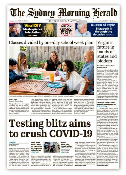The Sydney Morning Herald On Twitter Good Morning Here S Today S Front Page Of The Herald Https T Co Eeh8m1pleu