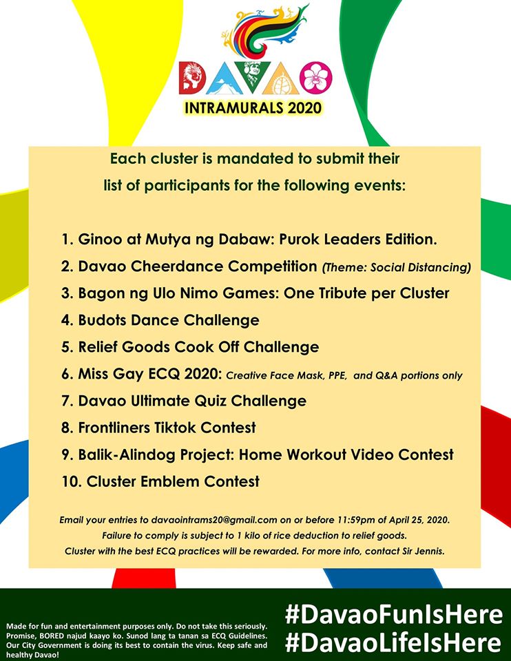 poet512's tweet image. Davao makes enhanced community quarantine fun! let the cluster wars begin!

#lifeishere
#davaocityfunishere