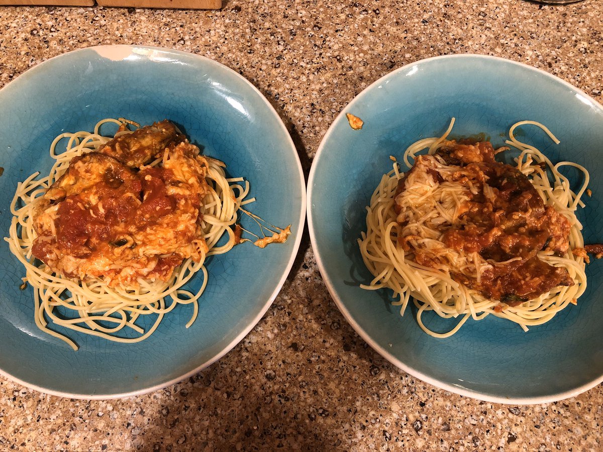 jbook8191's tweet photo. Made trey’s grandma’s eggplant parmigiana! #phish #dinnerandamovie @phish https://t.co/zWFWAOJagc
