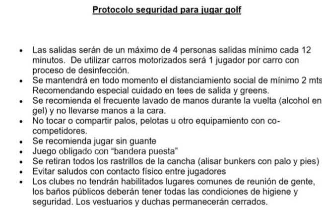 GolfArg's tweet photo. Sera que podemos volver ? Protocolo con bandera puesta, sin rastrillos ni guantes.  https://t.co/c8wnuplmya https://t.co/HvrC1kKMi4