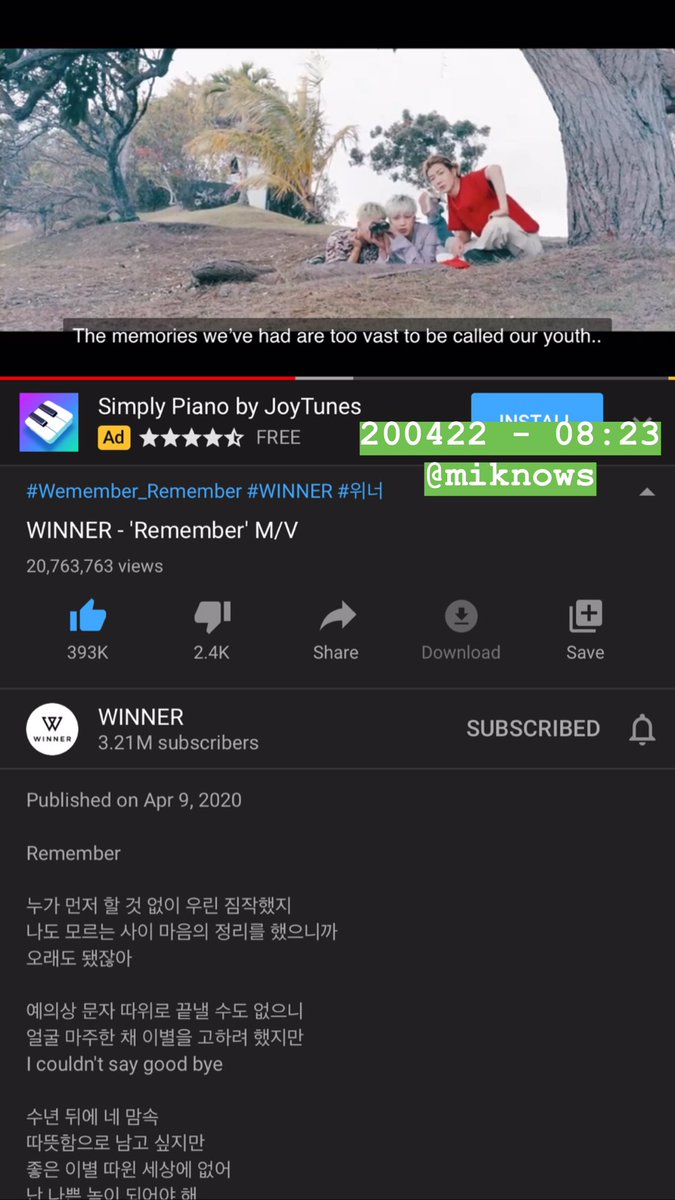 april 22, 2020 - 08:23 #REMEMBERWINNER  #위너_오늘발매_잊지말고_리멤버  #WINNER  #위너  @yginnercircle  @yg_winnercity