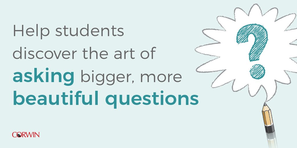 CorwinPress's tweet photo. The newest #questioning book by @GlimmerGuy and @elisefoster Beautiful Questions in the Classroom, is now available. #beautifulquestions
https://t.co/giJoKKaWBf https://t.co/b0MOevTqX5