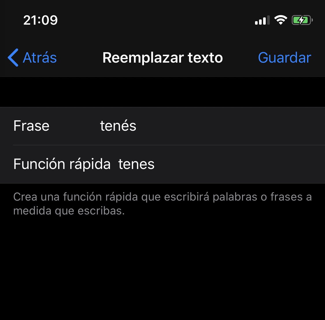 angelbriteza's tweet photo. @rebefeliu @EstefiCasu Configuración>General>Teclado>Reemplazar texto y cargas así cómo está en el screen y no te debería pasar más 👌🏼👌🏼 https://t.co/xpDgQvpMu3
