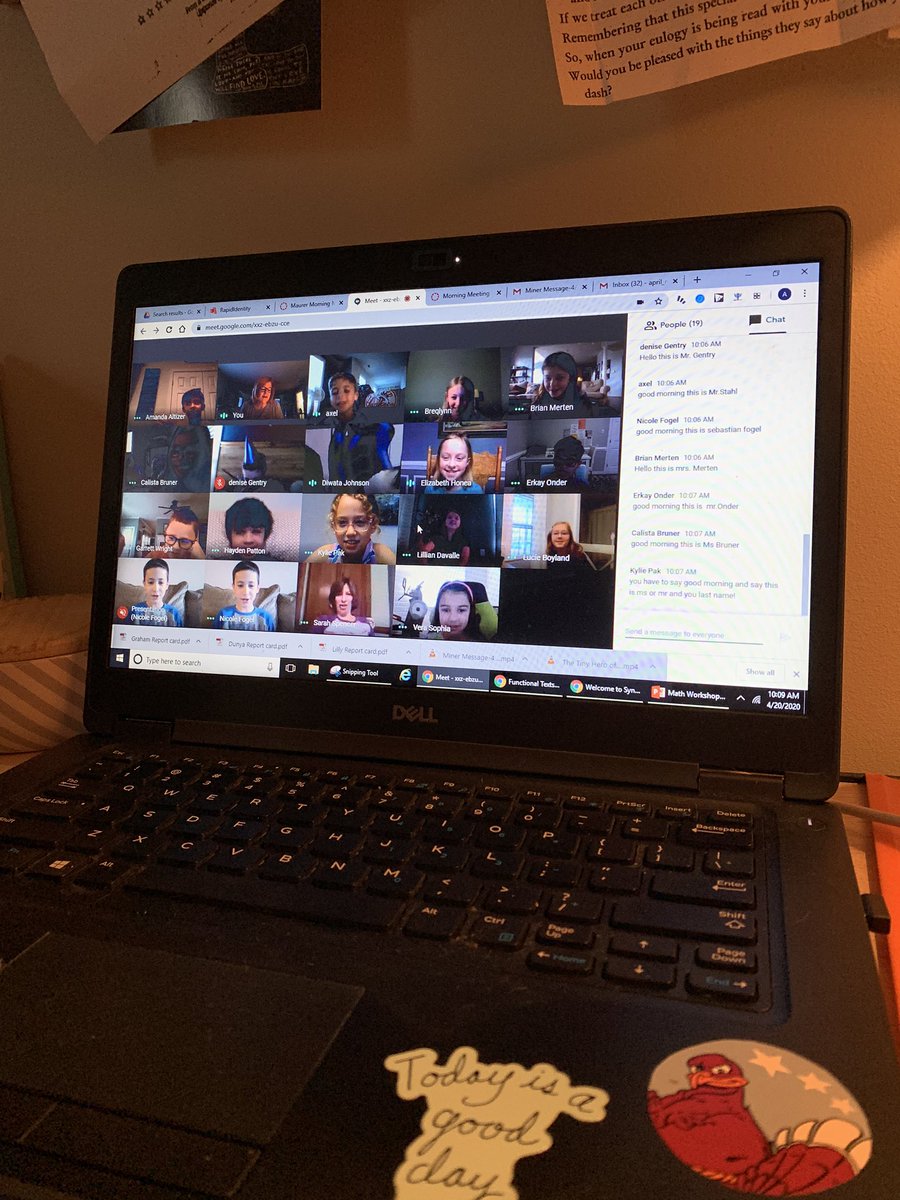 What happens when it’s your birthday and you’re not in school?!? Your classmates sing to you virtually! 🎂🎈🎉🎤 Love these kiddos! <a href="/JBWatkinsES/">JB Watkins ES</a> #minermomentss