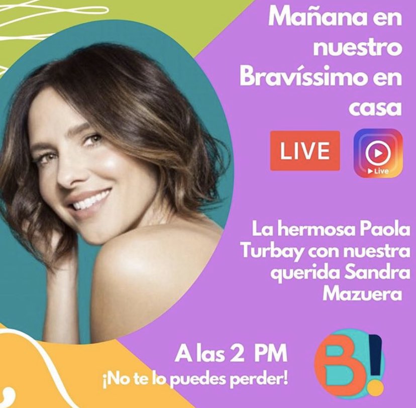 Mañana la hermosa <a href="/paolaturbay/">PAOLA TURBAY</a> estará con <a href="/sandramazuera1/">SANDRA MAZUERA</a> en nuestro live de <a href="/BravissimoCity/">Bravíssimo</a> de <a href="/Citytv/">Canal Citytv</a> a las 2:00pm; los esperamos <a href="/MarceloCezan/">Marcelo Cezan</a> <a href="/moni_molano/">MONICA MOLANO 💫</a> <a href="/YoSoyImitador/">George Pinzón</a>.