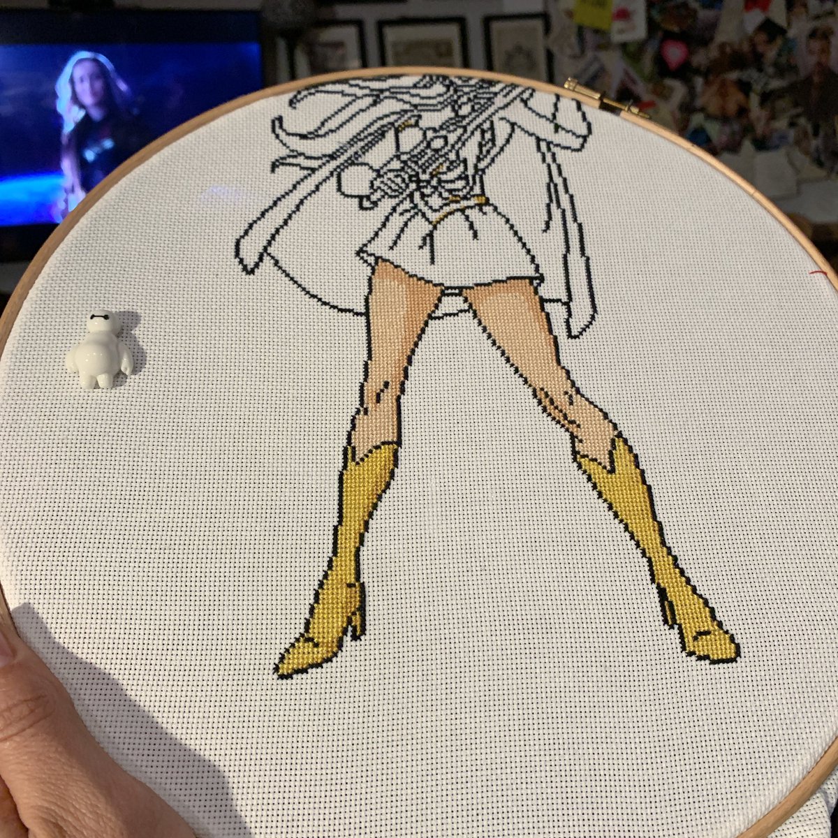 stitchinboy's tweet photo. If I had legs like #shera, I’d probably be locked up for outraging public decency #legsfordays #crossstitch #xstitch https://t.co/UmIlhqJ5Jm