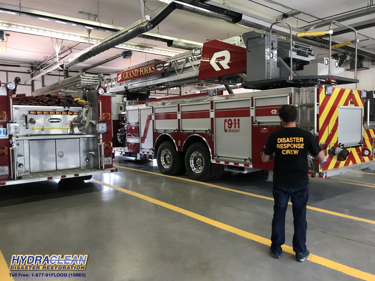 HydraCleanR's tweet photo. HYDRACLEAN gave the Grand Forks Fire Hall an emergency restoration. All the restorations were done while the fire hall was still active. Thank-you to the Fire Hall for being so patient with us while undergoing this massive restoration. #firehall #grandforks #restoration #boundary https://t.co/vJMmZVKFj7