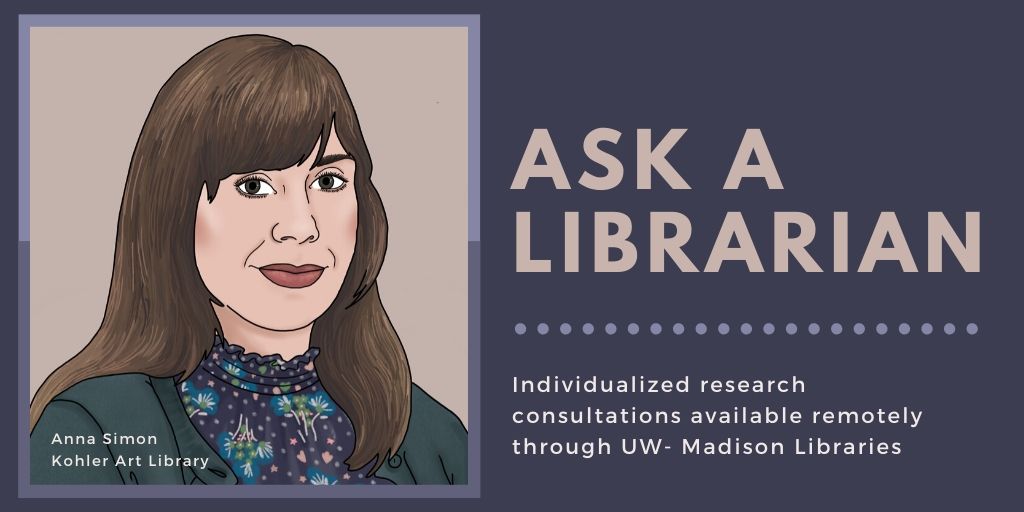 KohlerArtLib's tweet photo. Research doesn't have to be lonely. Our art reference librarian is happy to virtually consult on your project questions. Email askart@library.wisc.edu. Props to @seliasalzsiederart for the illustration! #uwmadlibraries #studystrong https://t.co/SueODI6Zpc