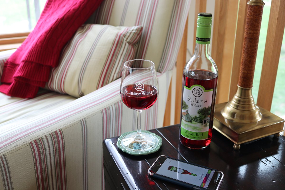 StJamesWinery's tweet photo. Staying in never tasted so nice.  🍷

#velvetred #mowine #sweetwine #wine #stjameswinery 

https://t.co/fA7ROjuwbt https://t.co/BQQsAy0WO2