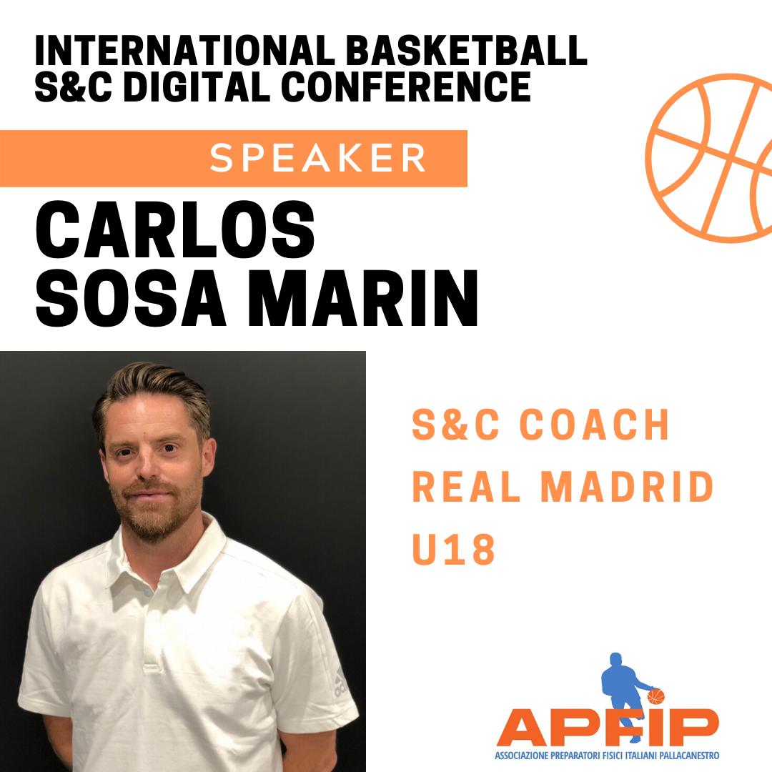 APFIP_Italy's tweet photo. 🏀 INTERNATIONAL BASKETBALL S&amp;C DIGITAL CONFERENCE 🏀
Another International guest!!
The next Speaker we are going to introduce is the S&amp;C Coach of the Real Madrid U18:
🎙Carlos Sosa Marin
#apfip #internationalmeeting #internationalconference #basketball #strengthandconditioning https://t.co/zsffzI7onv