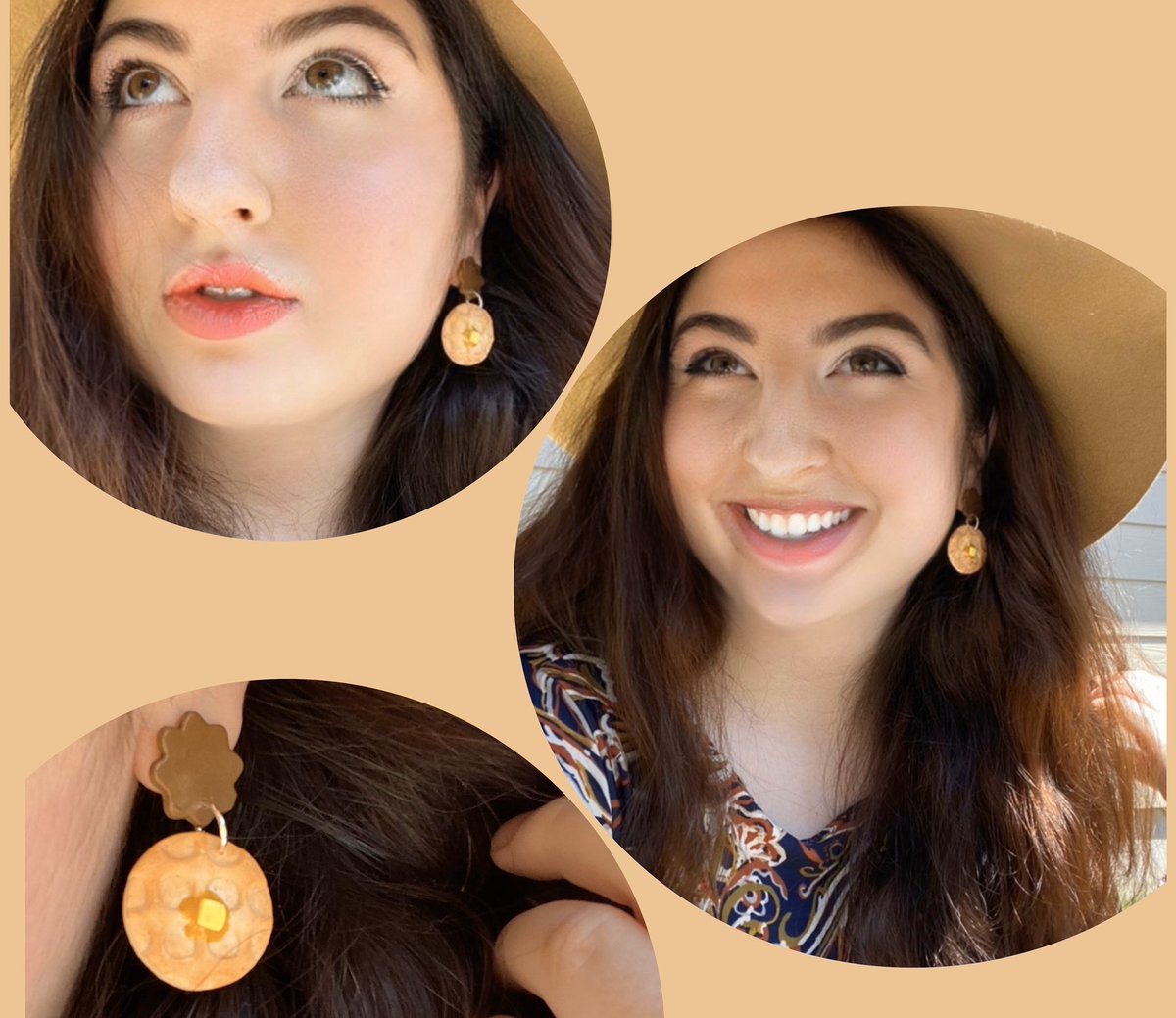 SarahRung's tweet photo. Getting my #LeslieKnope on with my new waffle earrings from an awesome small business on @Etsy 🧇

100% handmade #claybydayco 

#treatyourself 
@parksandrecnbc https://t.co/OnZgeBw6nI