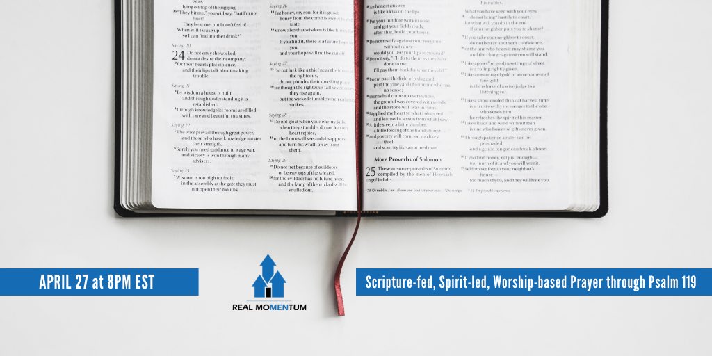 Real_Momentum's tweet photo. Looking forward to leading our next Zoom Gathering! Join me and many others men we pray through Psalm 119 on Mon, 4/27 at 8pm est. https://t.co/rj6pWJ3Bsr https://t.co/kzGFOCffIh